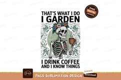 Skeleton with flower crown and coffee drink Product Image 1