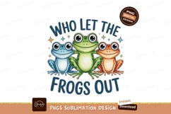 Three colorful frogs with big eyes blue green Product Image 1