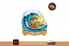 Frog surfing ocean wave water Product Image 1