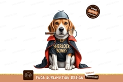Beagle detective Sherlock Bones with magnifying glass Product Image 1