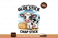 Cute cow with hay bale calf farm Product Image 1