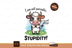 Grumpy cow with text cartoon animal Product Image 1