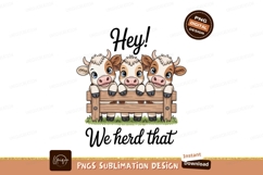 Three cute cows peeking over fence farm grass Product Image 1