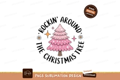Pink Christmas Tree With Stars And Flowers image Product Image 1