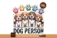 Dog Person Puppies Watercolor Sublimation PNG Product Image 1
