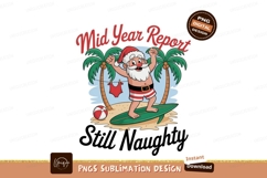 Santa surfing tropical beach vacation image Product Image 1