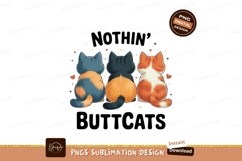 Three Cats Sitting Together feline cute Product Image 1