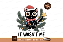 Black cat tangled Christmas lights image Product Image 1