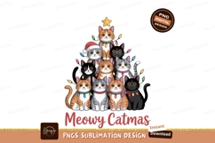 Festive cats driving red truck with Christmas tree Product Image 1