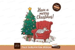 Festive feline tangled in colorful holiday lights calico Product Image 1