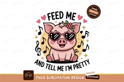 Cute pig wearing heart sunglasses and flower animal Product Image 1
