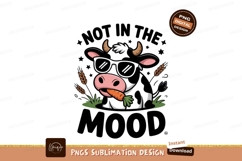 Black cow eating carrot white pink Product Image 1
