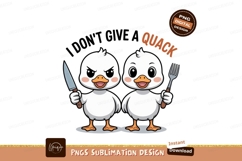 Cute ducks holding cutlery cartoon animal Product Image 1