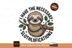 Cute sloth hanging on branch with leaves animal Product Image 1