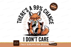 Clever fox wearing glasses holding leaf orange Product Image 1