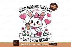 Cute bunny with coffee and hearts rabbit Product Image 1