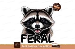 Feral Raccoon Face Vector Sublimation Png Product Image 1