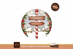 Christmas village signpost with festive decorations Product Image 1