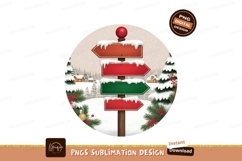 Snowy Christmas Directional Signpost winter holiday Product Image 1