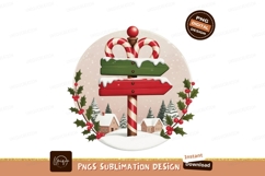 Christmas signpost with candy canes and snow image Product Image 1
