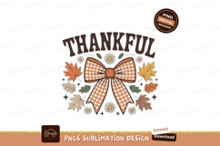 Thankful bow autumn leaves daisies image Product Image 1