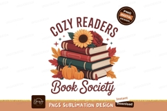 Cozy Readers Book Society Autumn Floral Stack books Product Image 1