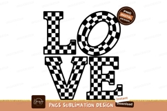 Checkered Love Letters Sublimation PNG Product Image 1