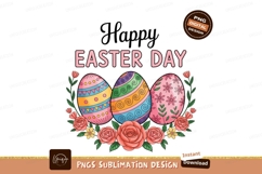 Decorated easter eggs with flowers and text spring Product Image 1