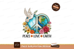 Dove peace symbol earth flowers globe Product Image 1