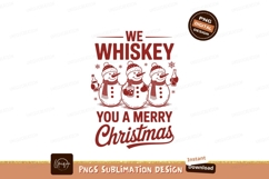 Snowmen drinking whiskey celebrating christmas snowman Product Image 1