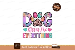 Dog Kisses Fix Everything Floral Paw Print image Product Image 1