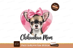 Chihuahua mom with pink bow animal canine Product Image 1