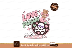 Love Poison Potion With Skulls And Hearts bottle Product Image 1