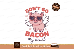 Pig wearing heart sunglasses with wings cute Product Image 1