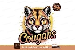 Cougar Head Team Mascot Sublimation Png Product Image 1