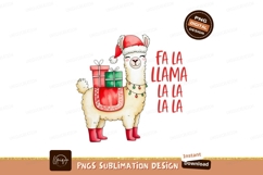 Festive llama with gifts and holiday lights christmas Product Image 1