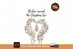 Skeleton hands heart Christmas lights tree image Product Image 1