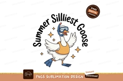 Diving goose wearing snorkel and fins orange Product Image 1