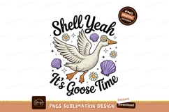 Flying goose with flowers and shells white orange Product Image 1
