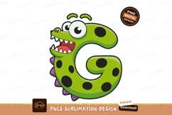 Green monster letter G with black spots image Product Image 1
