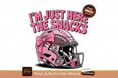 Pink Football Helmet Snack Mom Sublimation Png Product Image 1