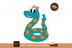 Blue spotted snake with pink bow orange spots Product Image 1