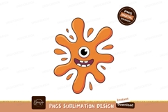 Orange blob monster with one eye and a smile cartoon Product Image 1
