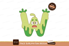 Green letter character surprised expression cartoon Product Image 1