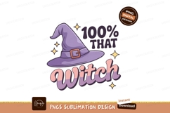 Purple witch hat with text Halloween Product Image 1