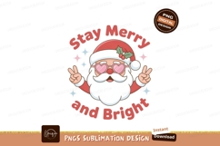 Cheerful Santa peace sign heart glasses Christmas holiday Product Image 1