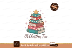 Stacked books christmas tree with star and lights image Product Image 1