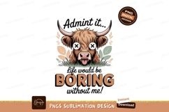 Highland cow with x eyes and tongue out animal funny Product Image 1