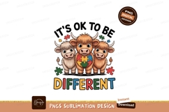 Highland cows with autism puzzle pieces Product Image 1