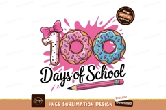 100 Days School Cute Donut Sublimation Png Product Image 1